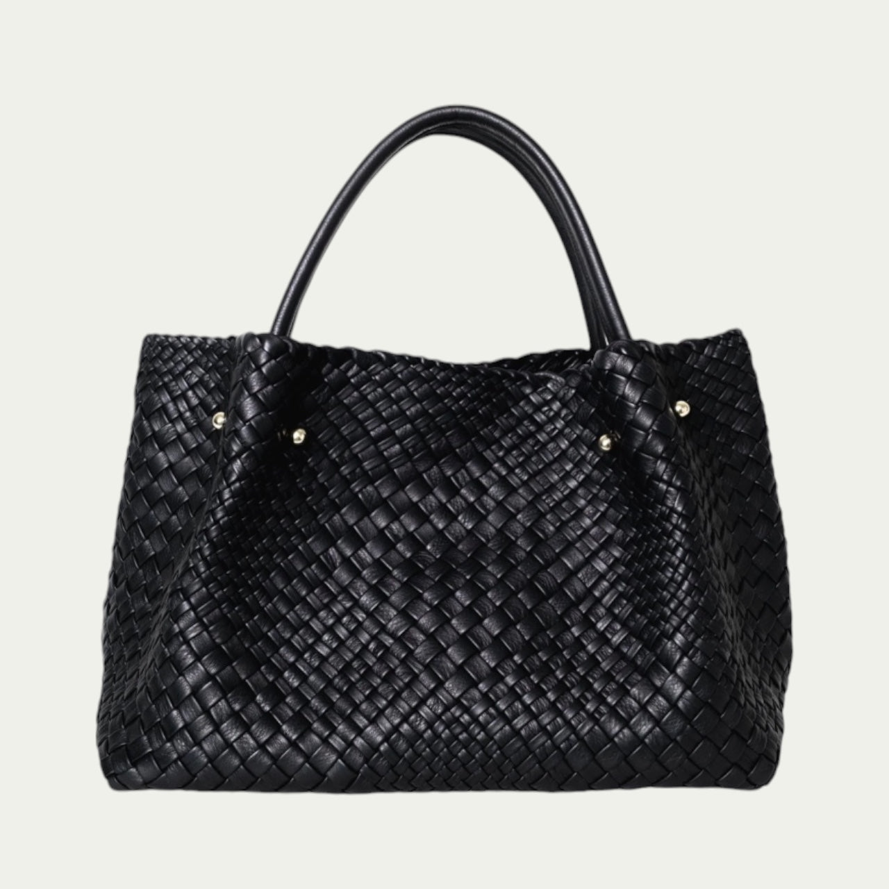 Leather Woven Tote Bag | Ghibli handcrafted bag 