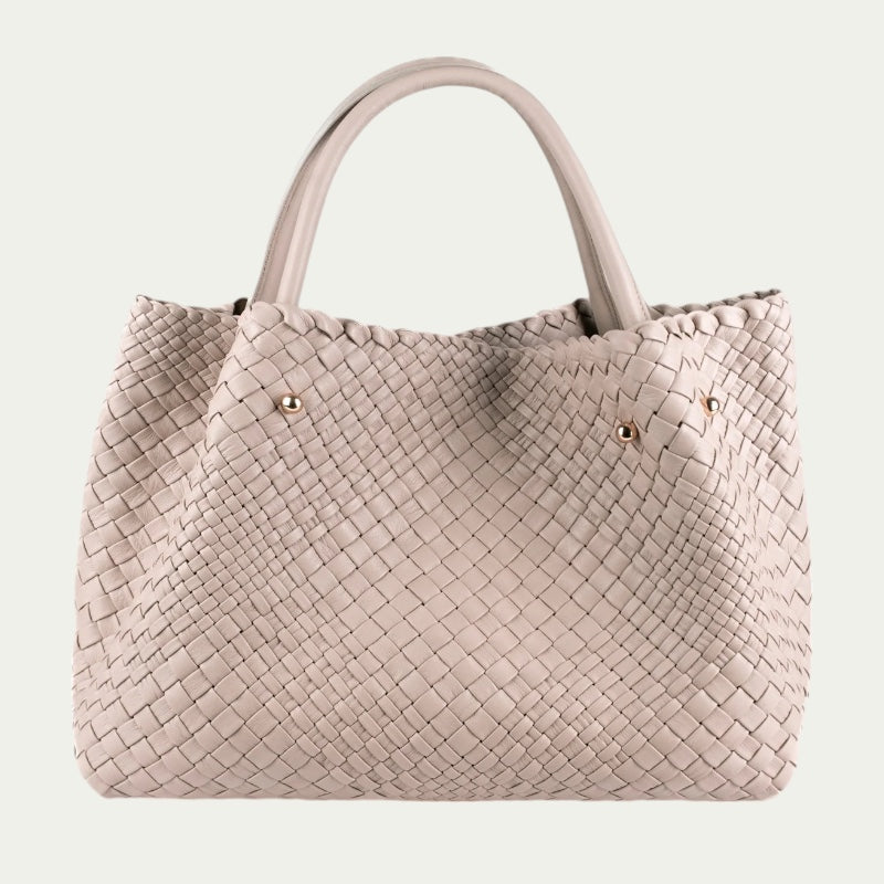 REBECCA MAXI - Customizable Woven Leather Tote Bag