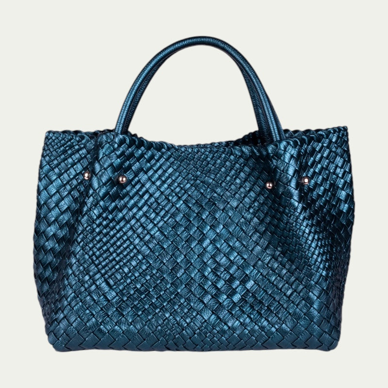 REBECCA MAXI - Customizable Woven Leather Tote Bag